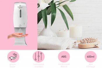 Desinfektionsspender in Anwendung