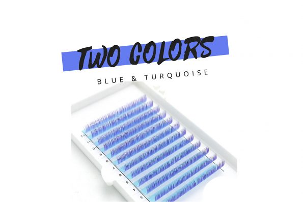 Farbige Wimpern Two Colors blau türkis